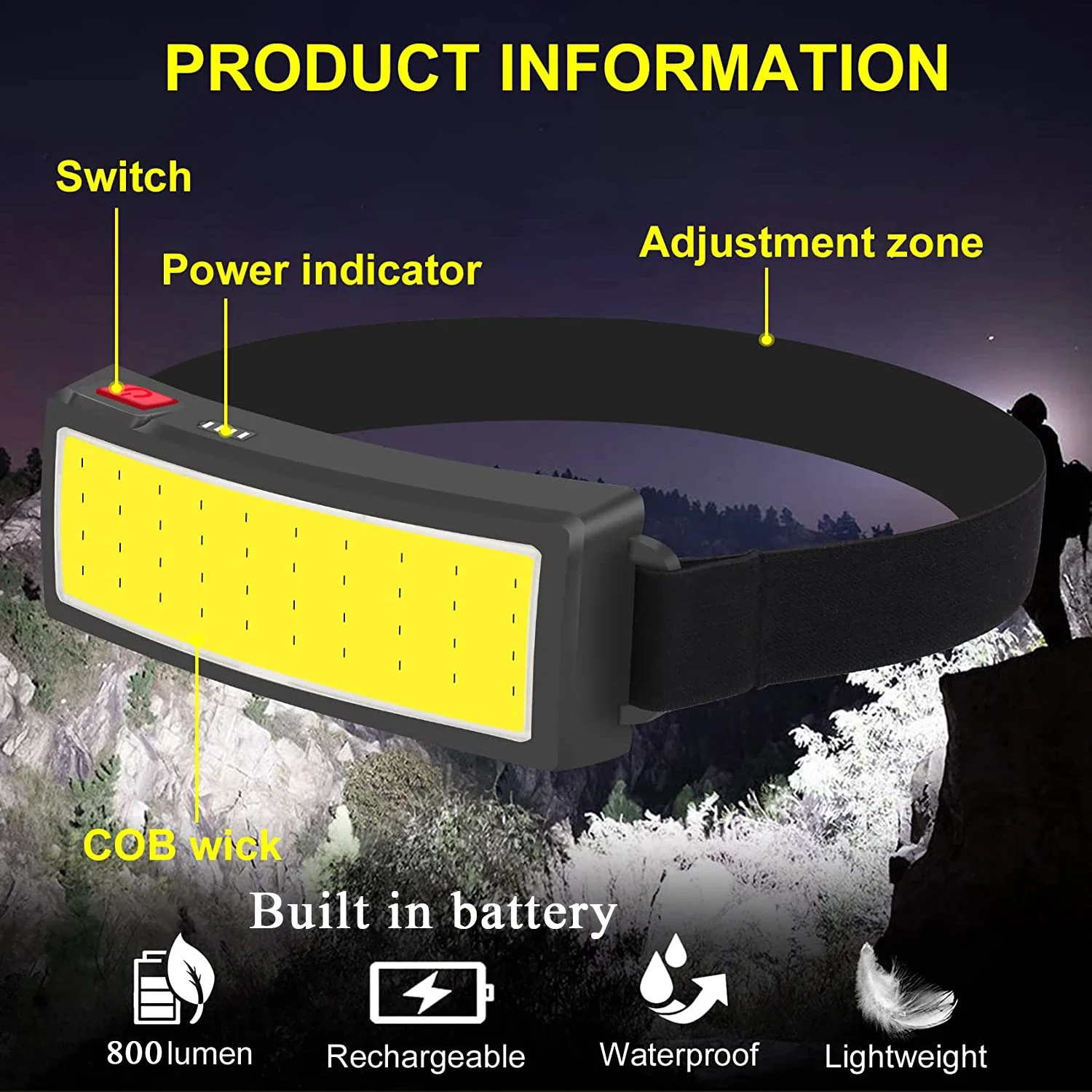 COB Portable LED Headlights Ou - Fish Finder Battery review and price